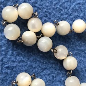 ANTIQUE MOP Beaded Necklace Opaline Translucent